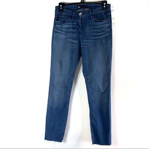 3X1 NYC BLUE SOMA FRAY STRETCH SKINNY JEANS
